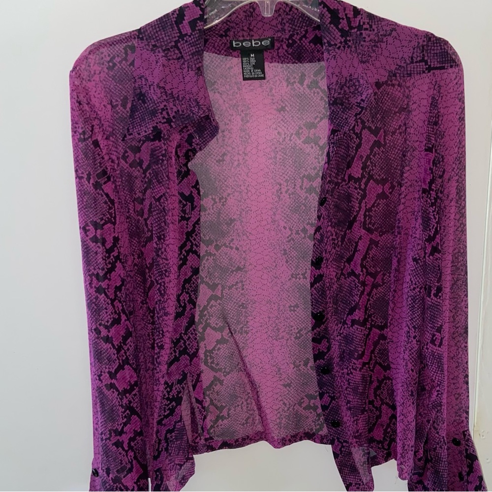 Medium Sheer snakeskin button up